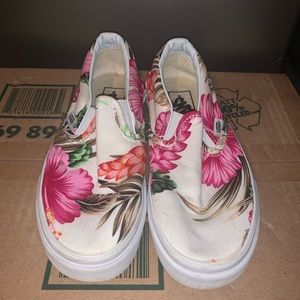 White Floral Vans